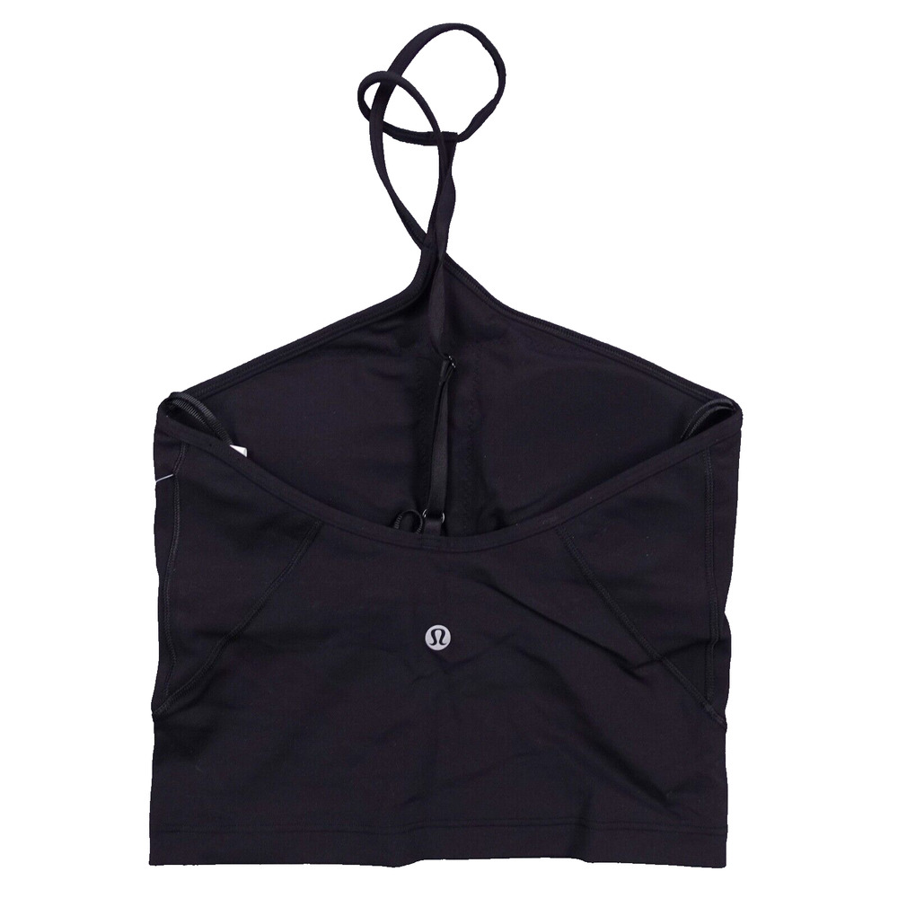 New Lululemon Size 0 Align T Strap Tank BLK Black Shelf Bra Nulu $68 - Picture 2 of 7